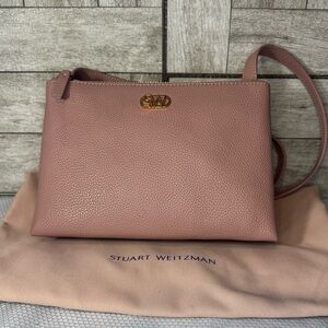 Stuart Weitzman Sophina Buff Blush Leather Crossbody Sample NWT